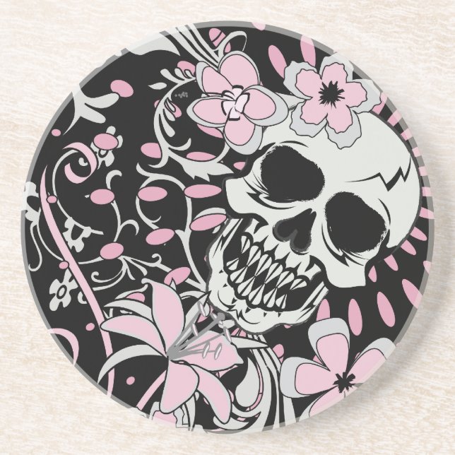 Vintage Skull Underlägg Sandsten (Framsidan)