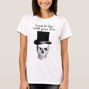 VINTAGE SKULL vit T Shirt