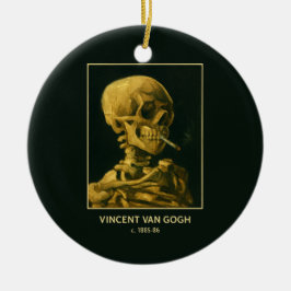 Vintage Skullrök - Unik van Gogh Inspired Julgransprydnad Keramik