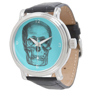 Vintage Skulltid Pastellblå Armbandsur