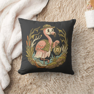 Vintage Skumrösning Flamingo Design Kudde