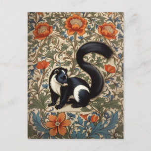 Vintage Skunk William Morris Inspired Vykort