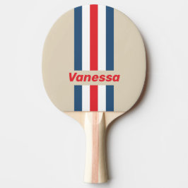 Vintage Skvadronspänne Randigt med Namn Pingisracket