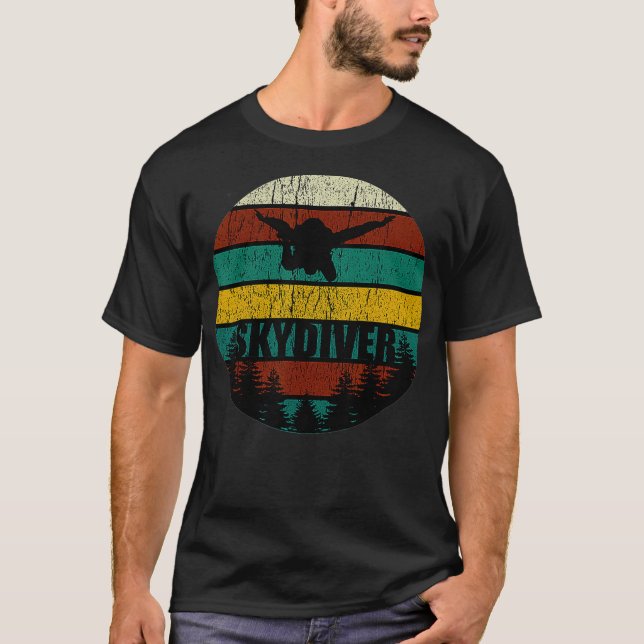 Vintage Skydiver Tshirt Skydive Parachuting Gift T Shirt (Framsida)