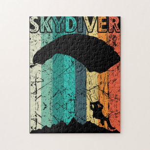 Vintage Skydiving Gift Retro Parachuting Skydiver Pussel
