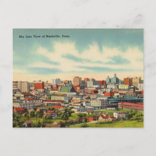 Vintage, Skyline of Nashville, Tennessee Vykort