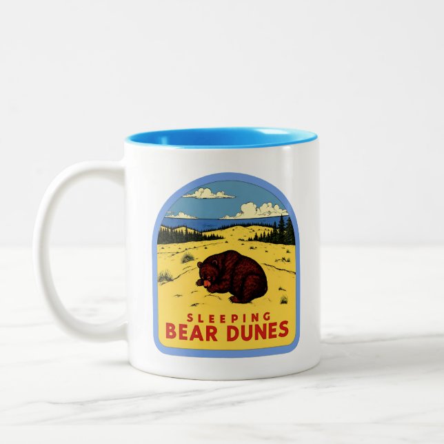 Vintage Sleeping Bear Dunes Michigan Två-Tonad Mugg (Vänster)