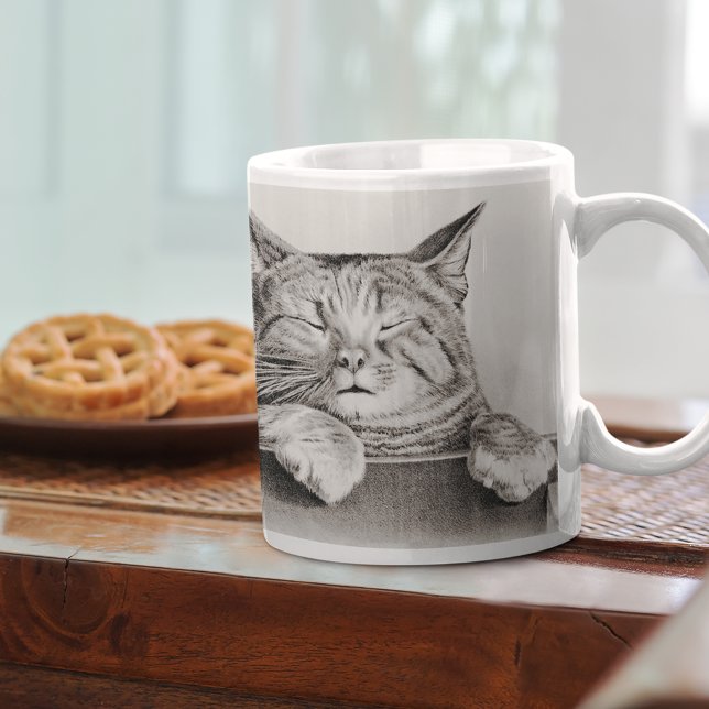 Vintage Sleeping Cats Lithograph, 1874 Kaffemugg (Skapare uppladdad)