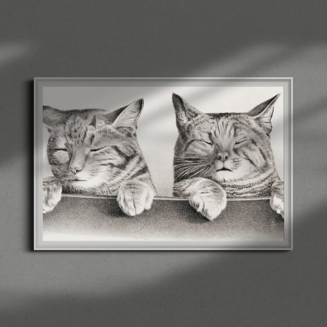 Vintage Sleeping Lithograph, 1874 Sketch Poster (Skapare uppladdad)