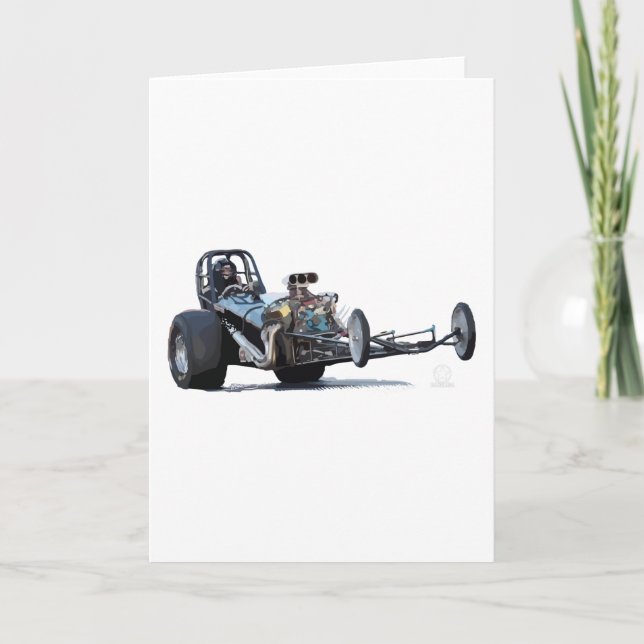 Vintage Slingshot Dragster Wheelie Kort (Framsida)