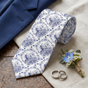 Vintage slips med holländsk Delft blå väderkvarn