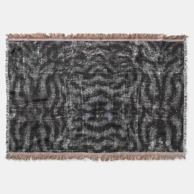 Vintage slit grunge vit tiger djurtryck filt (Framsidan)