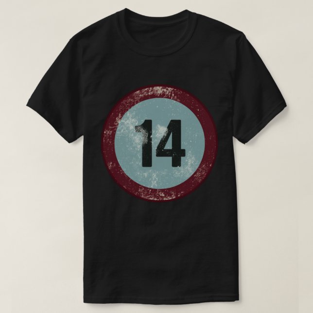 Vintage slit nummer 14 t shirt (Design framsida)