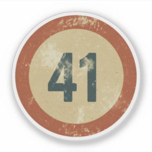 Vintage slit nummer 41 klistermärken