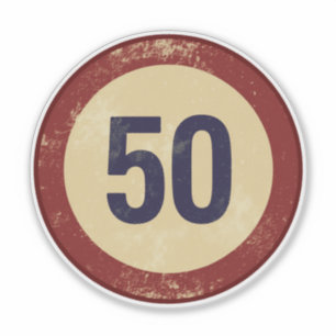 Vintage slit nummer 50 klistermärken