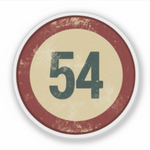 Vintage slit nummer 54 klistermärken