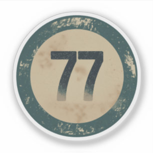 Vintage slit nummer 77 klistermärken