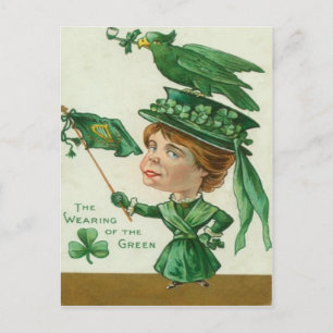 Vintage Slitage Av Den Gröna St. Patricks Dag Kort