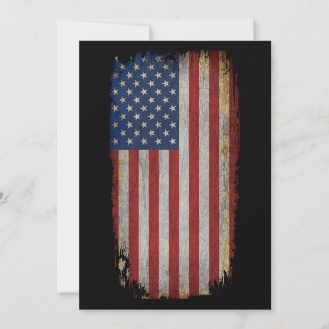 Vintage slitande amerikansk flagga inbjudningar (Framsida)