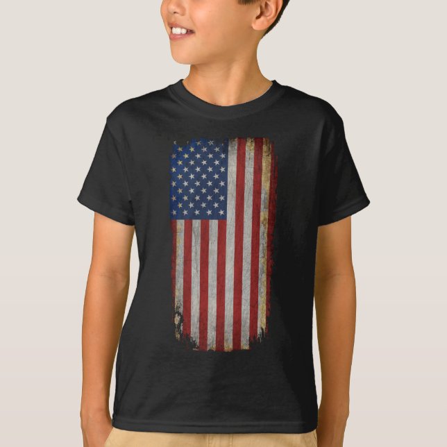 Vintage slitande amerikansk flagga t shirt (Framsida)