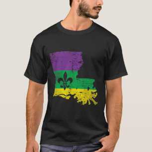 Vintage slitna Louisiana Mardi Gras karnevalskosty T Shirt