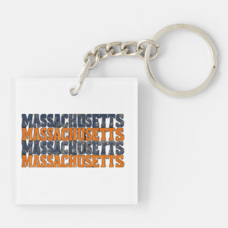 Vintage slitna Massachusetts staplade typografi