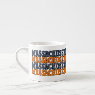 Vintage slitna Massachusetts staplade typografi Espressomugg