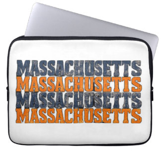 Vintage slitna Massachusetts staplade typografi Laptop Fodral