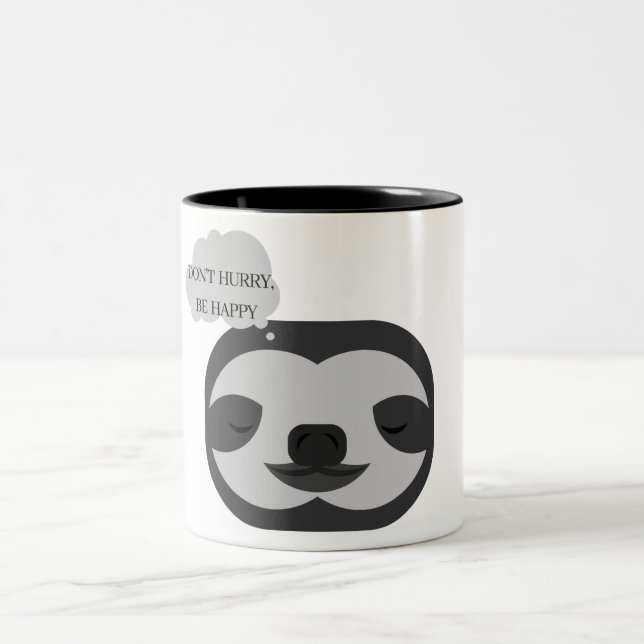 Vintage Sloth Quote Two-Tone Coffee Mugg (Center)