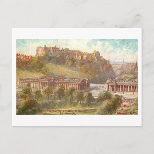 Vintage slott, Edinburgh, Skottland Vykort (Framsida)
