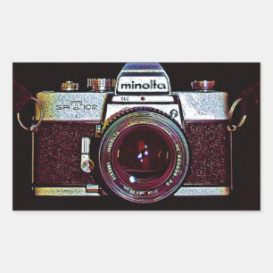 Vintage SLR manuell kamera Rektangulärt Klistermärke