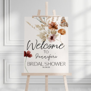 Vintage Små Blommig Elegant Blomster Bröllopsdusch Poster