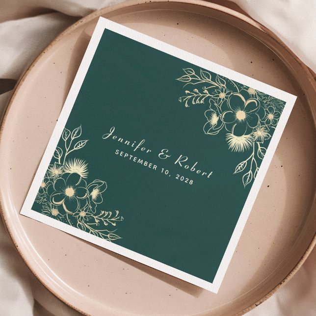 Vintage Smaragdgrön Bröllop Pappersservett (Skapare uppladdad)
