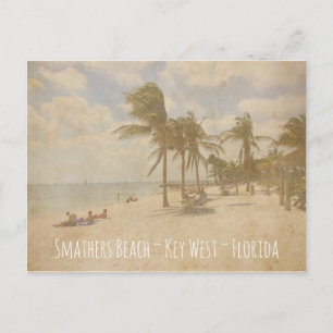Vintage Smathers Beach, Nyckel Väster, Florida Vykort