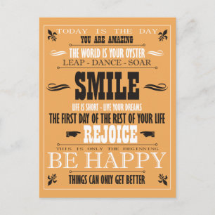 Vintage Smile Poster Vykort