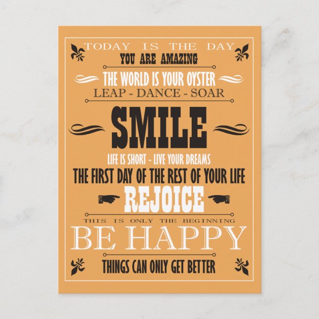 Vintage Smile Poster Vykort (Framsida)