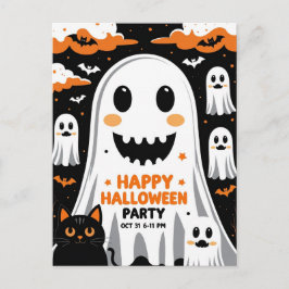Vintage Smiling Ghost Halloween-fest Helg Vykort