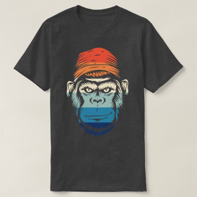 Vintage Smiling Gorilla T Shirt (Design framsida)