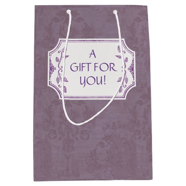 Vintage Smokey Mauve Damask Personlig  (Framsidan)