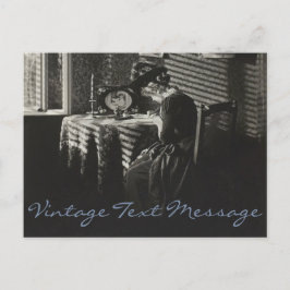 Vintage SMS Kvinna Skriver Brev Vykort