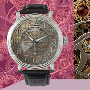 Vintage smyckesur, Steampunk, diamanter, guld Armbandsur