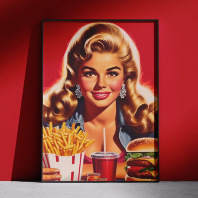 Vintage snabbmat pinup poster (Skapare uppladdad)