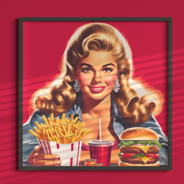 Vintage Snabbmat Pinuppa Poster (Skapare uppladdad)