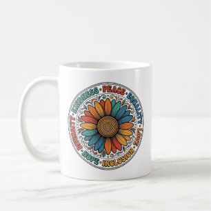 Vintage Snällhet Fred Jämlikhet Blomma Tröja_1 Kaffemugg
