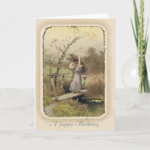 Vintage Snarky Birthday Card med Flicksarbete Kort