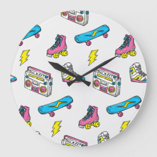 Vintage Sneakers Radio Skateboard Tema Stor Klocka