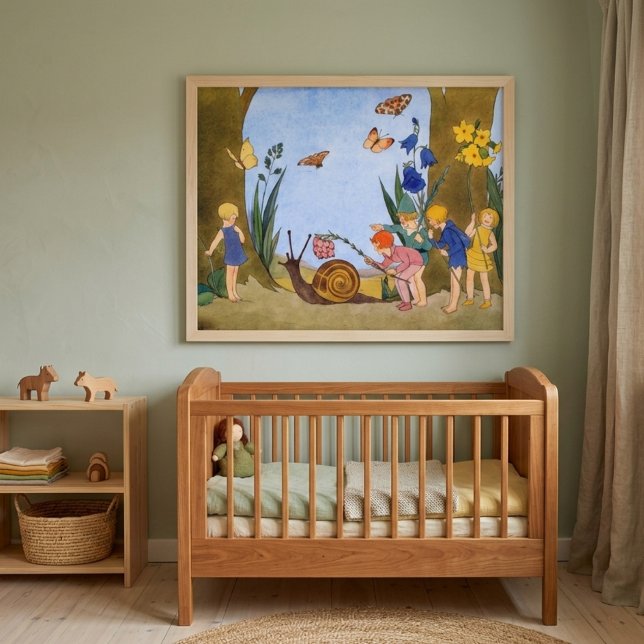Vintage Snigel & Blomster Férkor | Freddie Langele Poster (Skapare uppladdad)