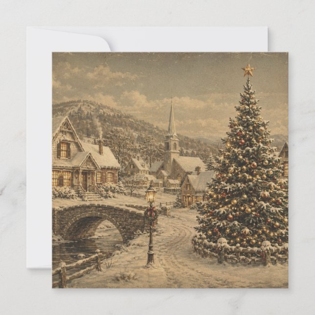 vintage snö by platt kort (Framsida)