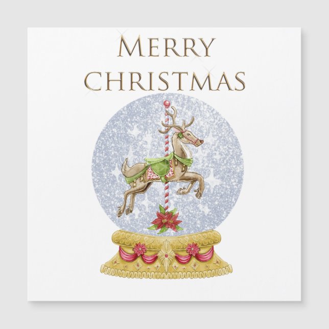 Vintage snö-guldmagnet (Framsida)