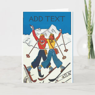 Vintage Snö par, lägg till text, kort